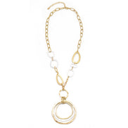 GOLD AND SILVER TONE METAL NECKLACE #HNN88541TW (IC9)