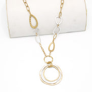 GOLD AND SILVER TONE METAL NECKLACE #HNN88541TW (IC9)