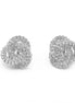 Silver Rhinestone Crystal Interlock Earrings  #SQ5413S