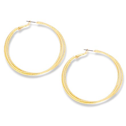 2.8" Large Gold Hoop Earrings – Chunky Statement Hoops – Classic & Bold Gold-Tone Fashion Jewelry #HNE88650GD(IC23/FE27)