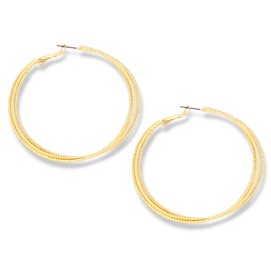 2.8" Large Gold Hoop Earrings – Chunky Statement Hoops – Classic & Bold Gold-Tone Fashion Jewelry #HNE88650GD(IC23/FE27)