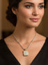 Two-Tone Pave crystal engraved Pendant necklace #12504EH-SIL   FC15