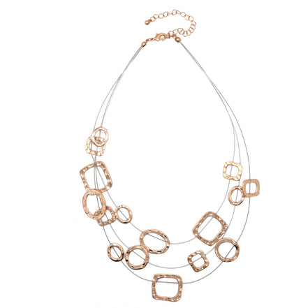 ROSE GOLD WIRE METAL NECKLACE #SC16631ARG (NC12)