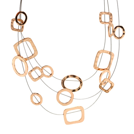 ROSE GOLD WIRE METAL NECKLACE #SC16631ARG (NC12)