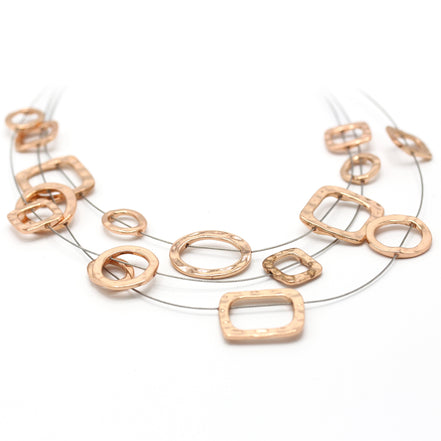 ROSE GOLD WIRE METAL NECKLACE #SC16631ARG (NC12)