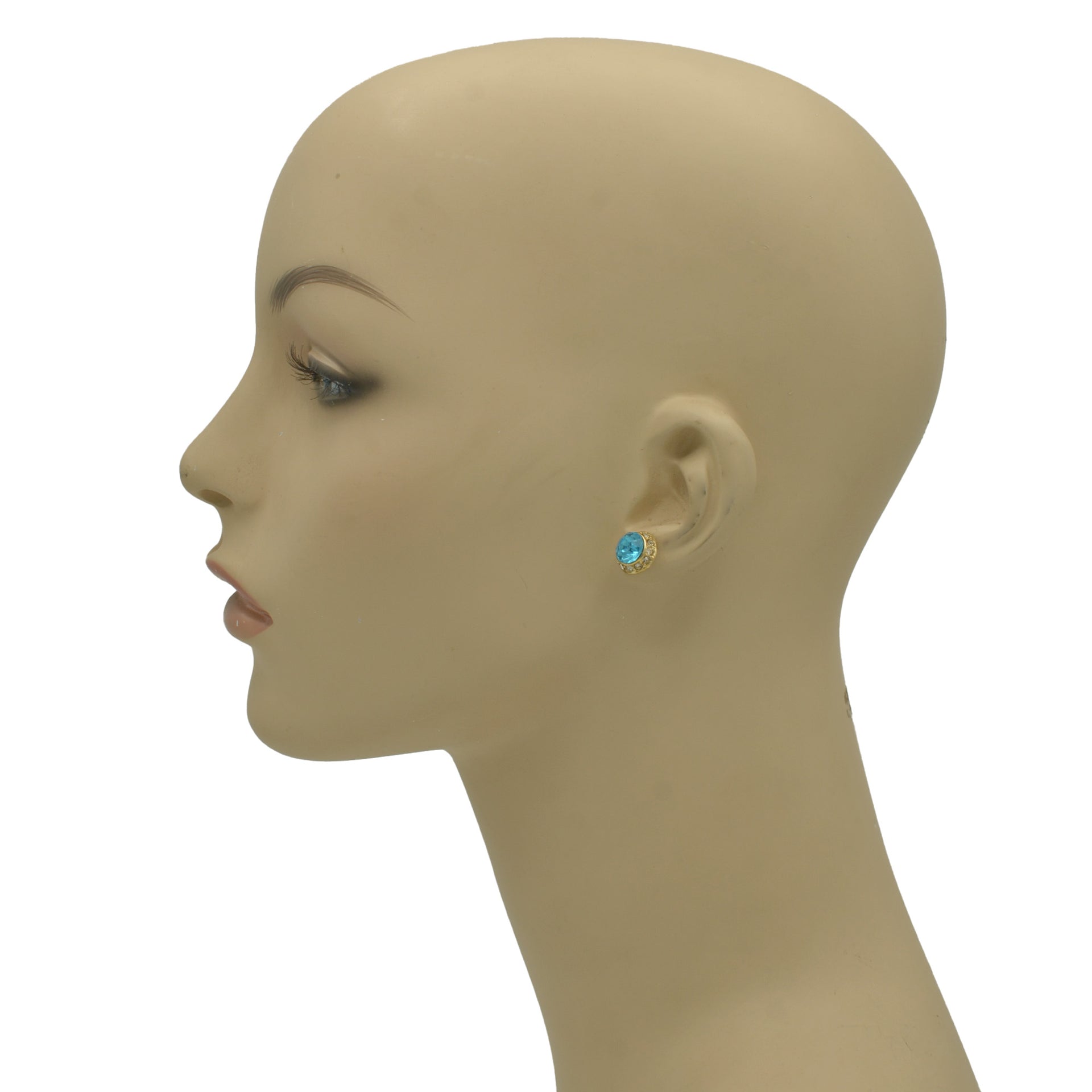 GOLD AQUA CRYSTAL POST EARRING # GFE2053GDAQ(TE4)
