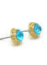 GOLD AQUA CRYSTAL POST EARRING # GFE2053GDAQ(TE4)
