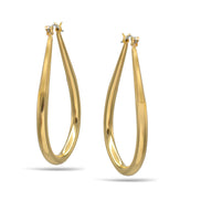 GOLD TEARDROP HOOP EARRINGS #SQ5772G (AF13)
