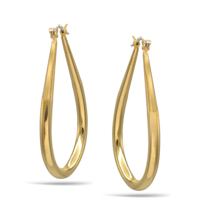 GOLD TEARDROP HOOP EARRINGS #SQ5772G (AF13)