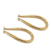 GOLD TEARDROP HOOP EARRINGS #SQ5772G (AF13)