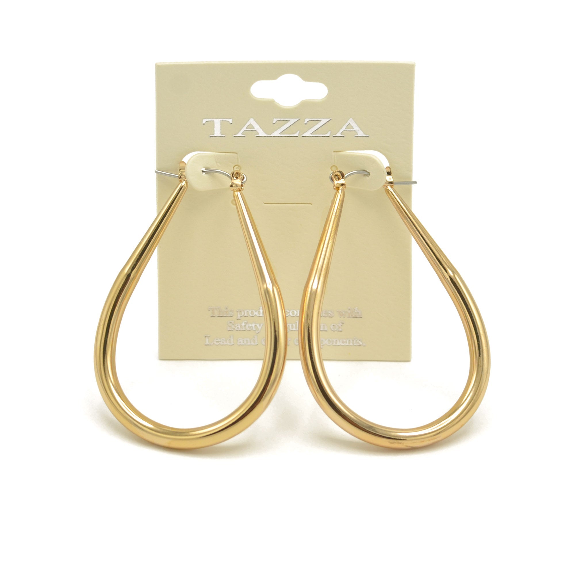 GOLD TEARDROP HOOP EARRINGS #SQ5772G (AF13)