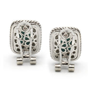 TWO TONE ABALONE ENGRAVED STUD EARRING #12505ER-AB (FE6)