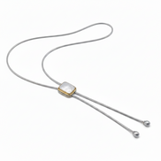 TWO TONE MOTHER OF PEARL PENDANT ENGRAVED TASSEL NECKLACE #12505NK-MOP (FE18/FC18)