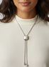 TWO TONE MOTHER OF PEARL PENDANT ENGRAVED TASSEL NECKLACE #12505NK-MOP (FE18/FC18)