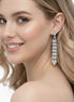 Rhinestones Crystal Silver Chandelier Drop Earrings  #SQ6025S(IC12)