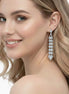 Rhinestones Crystal Silver Chandelier Drop Earrings  #SQ6025S(IC12/IF11)