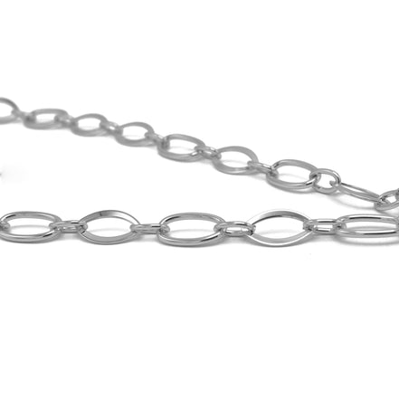 Silver Link Chains With Tassel Necklace #SQ554-N8609EE (SG11-NH14)