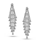 SILVER RHINESTONE CRYSTAL CHANDELIER EARRINGS #SQ6043S