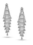 SILVER RHINESTONE CRYSTAL CHANDELIER EARRINGS #SQ6043S