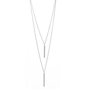 SILVER  VERTICAL BAR  LAYER NECKLACE# HNN89047SL