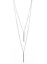 SILVER  VERTICAL BAR  LAYER NECKLACE# HNN89047SL