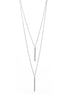 SILVER  VERTICAL BAR  LAYER NECKLACE# HNN89047SL