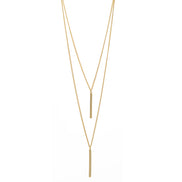 GOLD VERTICAL BAR  LAYER NECKLACE #HNN89047GD (RE19)