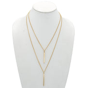 GOLD VERTICAL BAR  LAYER NECKLACE #HNN89047GD (RE19)