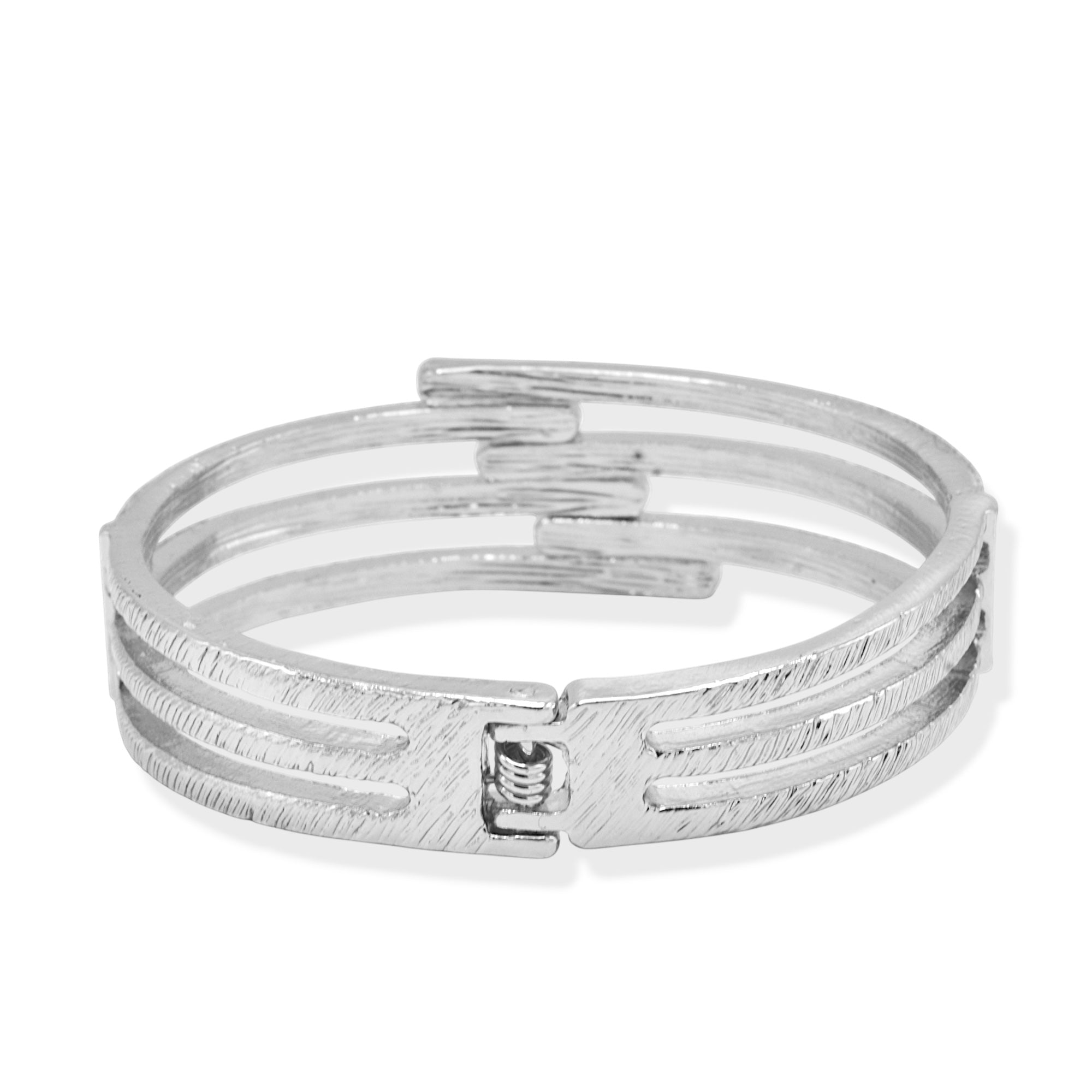 Rhodium glitter Oval hinge bracelet#SA-YS-104259RS(KA-B6)