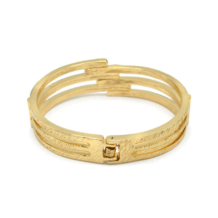 Women’s 2.5-Inch Oval Hinged Bangle Bracelet, Gold-Tone Multi-Row Cuff with Silver-Tone Sparkle Accents #SA-YS-104259GS(KA7-8)