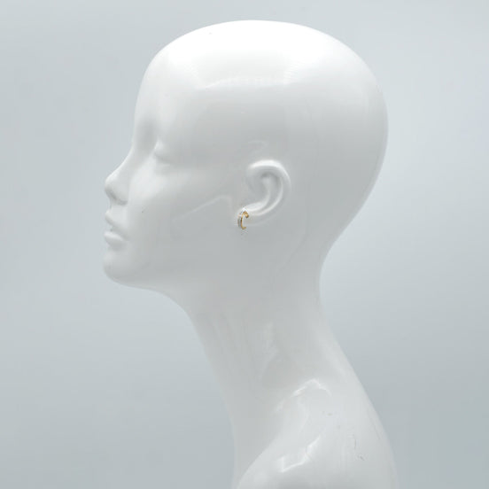 Pair Of 6 Crystal And Silver Sanded Glitter Gold Post Earrings #SQ351-E17042505A(HC10)