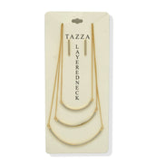 Gold Glittering Set Of 3 Necklace And Earrings Set #SQ291-7796 (BG11)