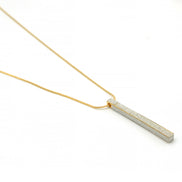 GOLD GLITTER BAR PENDANT LONG NECKLACE #SQ351-N17042102A (NG10)