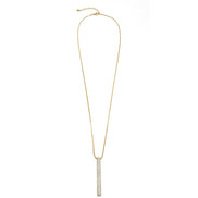 GOLD GLITTER BAR PENDANT LONG NECKLACE #SQ351-N17042102A (NG10)
