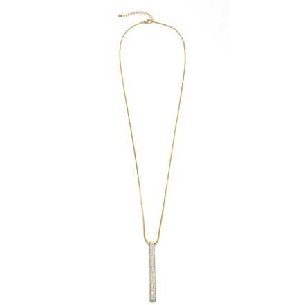 GOLD GLITTER BAR PENDANT LONG NECKLACE #SQ351-N17042102A (NG10)