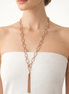Silver Link Chains With Tassel Necklace #SQ554-N8609EE-RG (IE27)