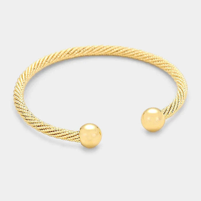 Gold Ball cuff Bracelet #SWKK-6093GLD (JH9)