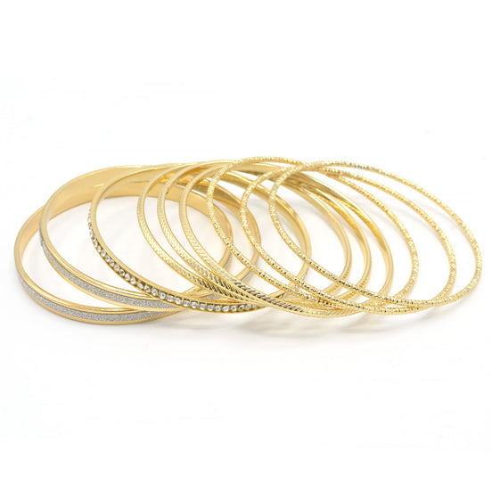 GOLD 9 PCS BRACELET SET#SQ349-2954G(OB15)