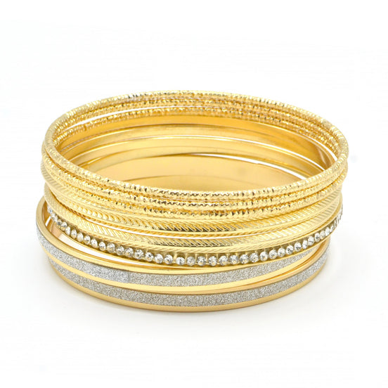 GOLD 9 PCS BRACELET SET#SQ349-2954G(OB15)