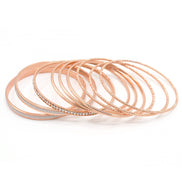 ROSE GOLD 9 PCS BRACELET SET#SQ349-2954RG (OB14)