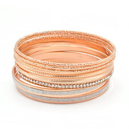 ROSE GOLD 9 PCS BRACELET SET#SQ349-2954RG (OB14)