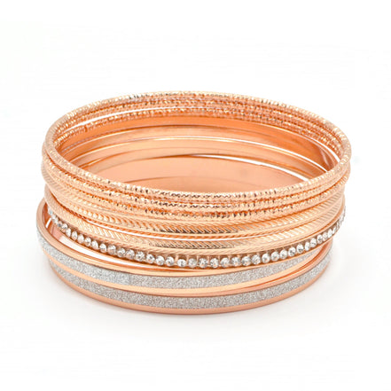 ROSE GOLD 9 PCS BRACELET SET#SQ349-2954RG (OB14)