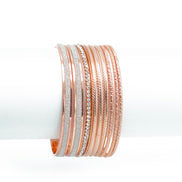 ROSE GOLD 9 PCS BRACELET SET#SQ349-2954RG (OB14)