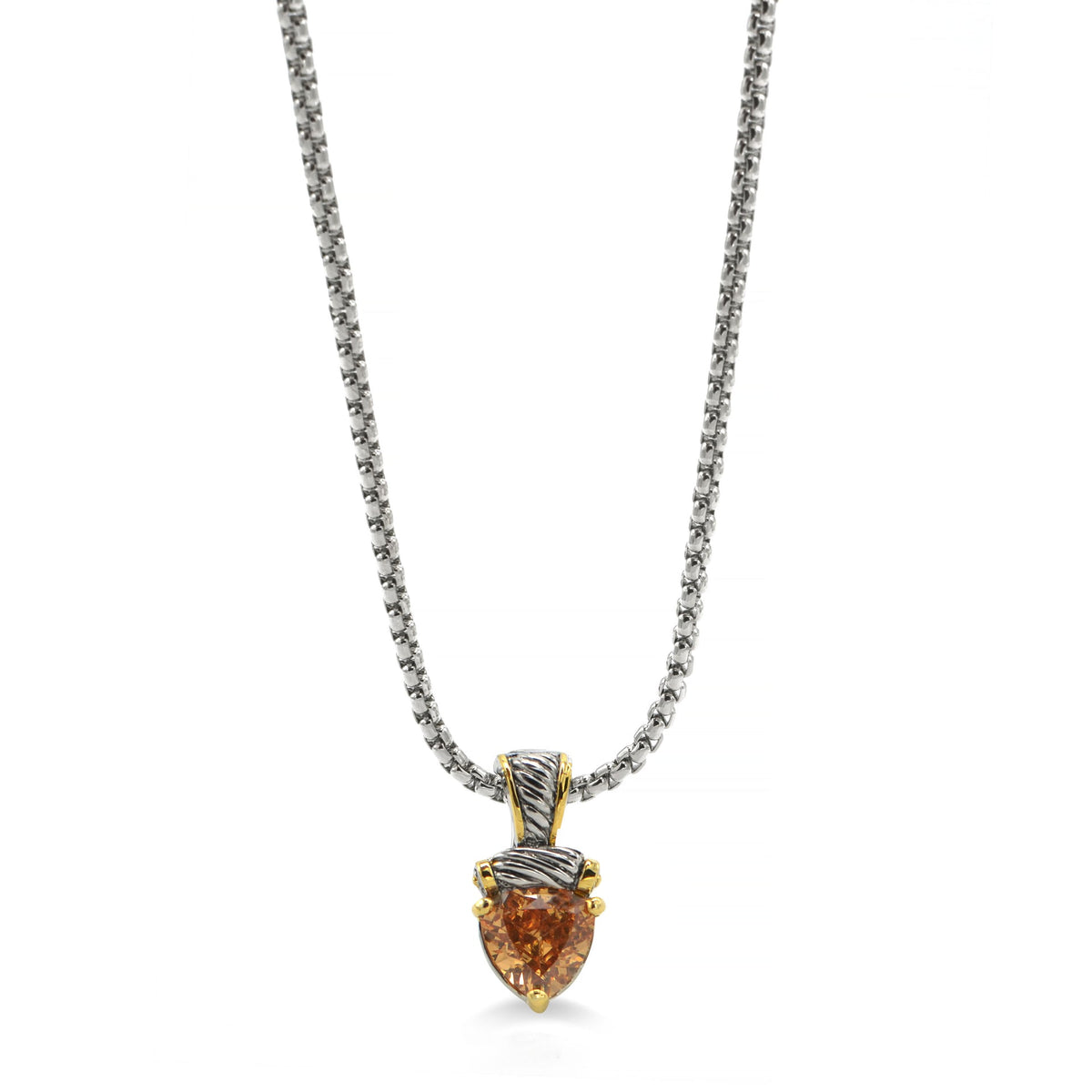Topaz Heart Pendant Necklace – 18