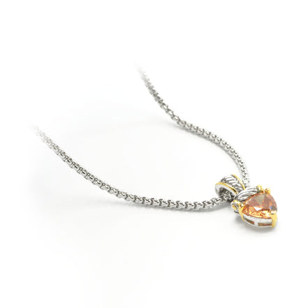 Topaz Heart Pendant Necklace – 18" + 3" Extender#4112EH-LT.TOPAZ(FD6)
