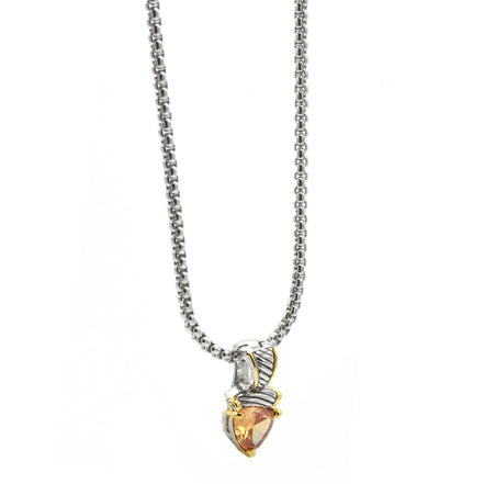 Light Topaz Heart Pendant Necklace – 18" + 3" Extender # 4112EH-TT-LT.C.T