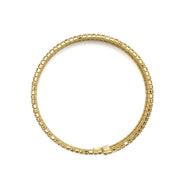 GOLD RHINESTONE CRYSTAL 3 ROW MEMORY COIL WIRE BRACELET #83358CR-G