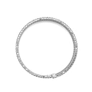 SILVER RHINESTONE CRYSTAL 3 ROW MEMORY COIL WIRE BRACELET#83358CR-S