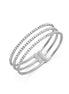 SILVER RHINESTONE CRYSTAL 3 ROW MEMORY COIL WIRE BRACELET#83358CR-S