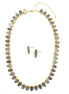 GOLD ABALONE NECKLACE AND EARRINGS SET#HNN+E89815GDAB(RE4-5)